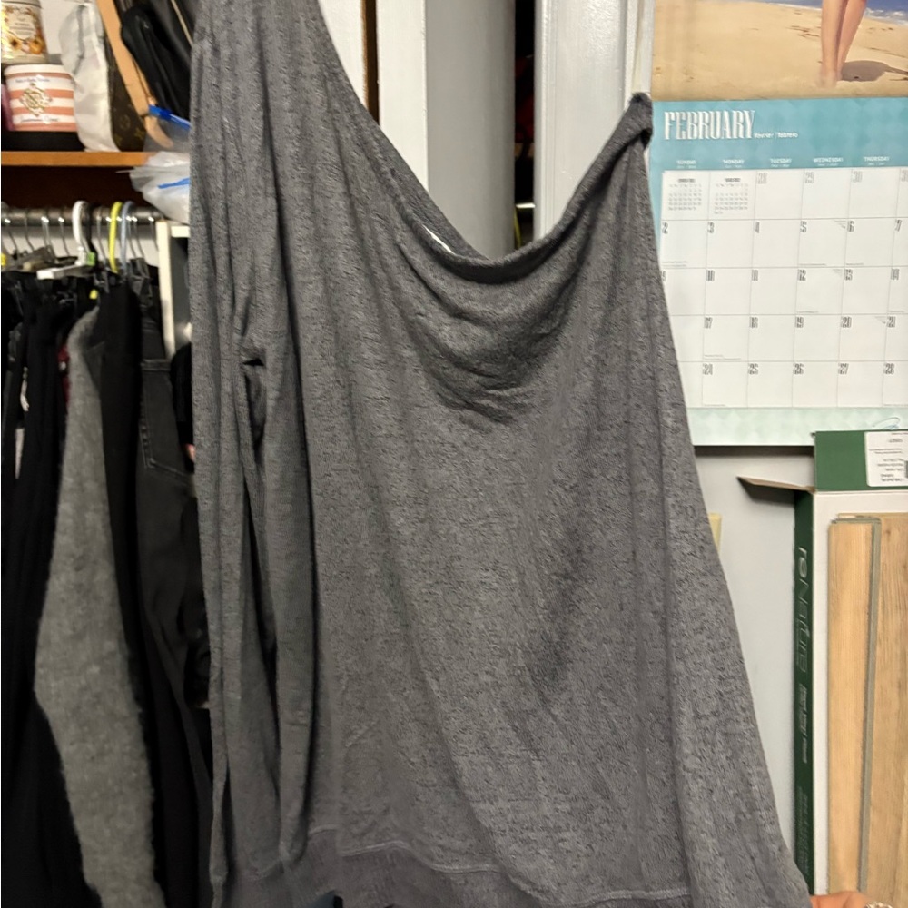 Maurices Asymmetrical Gray Maxi Sweater